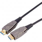 Black Box High-Speed HDMI 2.0 Active Optical Cable (AOC) - 49.21 ft Fiber Optic A/V Cable for Audio/Video Device - First End: 1 x HDMI Male Digital Audio/Video - Second End: 1 x HDMI Male Digital Audio/Video - 2.25 GB/s - Supports up to 4096 x 2160 - Gold