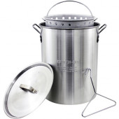 The Metal Ware Chard ASP-30 Cookware - 30 quart 11.75" Diameter Stockpot, 9.63" Diameter Strainer, Lid - Aluminum - Boiling, Cooking, Frying, Steaming, Brewing ASP-30