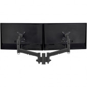 Atdec dual dynamic monitor arm desk mount - Flat and Curved up to 32in - VESA 75x75, 100x100 - Built-in arm rotation limiter - Quick display release - Visual spring tension gauge - Tool-free adjustable monitor height, tilt, pan - Advanced cable management