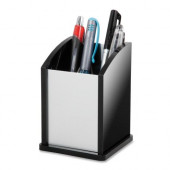 Kantek Pencil/Pen Cup - Acrylic, Aluminum - 1 / Each - Black, Aluminum BA320