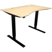 Ergoguys 48IN SIT AND STAND DESK BLACK FRAME LIGHT GRAIN BAMBOO TOP - Light Grain Bamboo Rectangle Top - Metal Base - 30" Table Top Length x 11" Table Top Width - 48" Height - Powder Coated BDL-6494