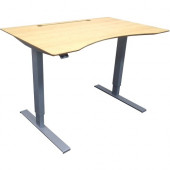 Ergoguys 48IN SIT STAND DESK SILVER FRAME LIGHT GRAIN BAMBOO TOP - Light Grain Bamboo Rectangle Top - 30" Table Top Length x 11" Table Top Width - 48" Height - Powder Coated BDL-6517