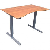 Ergoguys 48IN SIT STAND DESK SILVER FRAME DARK GRAIN BAMBOO TOP - Dark Grain Bamboo Rectangle Top - 30" Table Top Length x 11" Table Top Width - 48" Height - Powder Coated BDL-6524