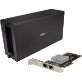 Startech.Com Thunderbolt 3 to 2-port 10GbE NIC Chassis - External PCIe Enclosure plus Card - Add 10GbE connectivity to your Thunderbolt 3 computer - Flexible solution with a removable PCIe network card - Assemble with just a screwdriver - Thunderbolt 3 10