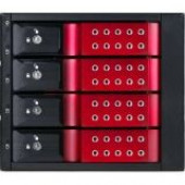 iStarUSA BPN-DE340SS Drive Bay Adapter Internal - Red - 4 x Total Bay - 4 x 3.5" Bay - SAS - RoHS Compliance BPN-DE340SS-RED