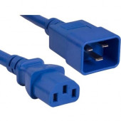 ENET C13 to C14 3ft Blue Power Cord / Cable 250V 14 AWG 15A NEMA IEC-320 C13 to IEC-320 C20 3'' - Lifetime Warranty C13C20-BL-3F-ENC