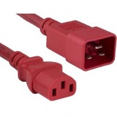 ENET C13 to C14 3ft Red Power Cord / Cable 250V 14 AWG 15A NEMA IEC-320 C13 to IEC-320 C20 3'' - Lifetime Warranty C13C20-RD-3F-ENC