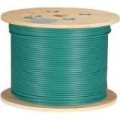 Black Box CAT6A 500-MHz Bulk Cable - F/UTP, Plenum, Solid, Green, 1000-ft. - 1000 ft Category 6a Network Cable for Network Device - Bare Wire - Bare Wire - 1.25 GB/s - Shielding - Solid Green - TAA Compliance C6ABC51S-GN-1000