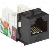 Black Box GigaTrue2 CAT6A Keystone Jack - Unshielded, RJ-45, Black - 1 x RJ-45 Female - Black - TAA Compliant - TAA Compliance C6AJA70-BK-R2