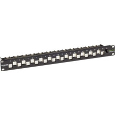 Black Box GigaTrue CAT6A Staggered Blank Patch Panel, 24-Port, 1U - 24 x RJ-45 - 24 Port(s) - 24 x RJ-45 - 24 x RJ-11 - 1U High - 19" Wide - Rack-mountable - TAA Compliance C6AMP70-24