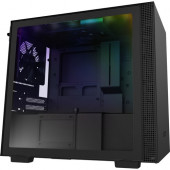 NZXT Mini-ITX Case with Lighting And Fan Control - Mini-tower - Matte Black - Hot Dip Galvanized Steel, Tempered Glass - 5 x Bay - 2 x 4.72" x Fan(s) Installed - 0 - Mini ITX Motherboard Supported - 13.23 lb - 4 x Fan(s) Supported - 1 x Internal 3.5&