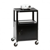 Bretford CA2642-E5 Adjustable Multipurpose Cart with Cabinet - Black CA2642