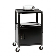 Bretford CA2642-E5 Adjustable Multipurpose Cart with Cabinet - Black CA2642