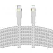 Belkin USB-C Cable with Lightning Connector - 9.84 ft Lightning/USB Data Transfer Cable for iPhone, iPad, iPod, iPad Air, iPad Pro - First End: 1 x Type C Male USB - Second End: 1 x Lightning Male Proprietary Connector - MFI - White CAA011BT3MWH