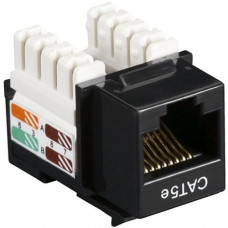 Black Box CAT5e Value Line Keystone Jack, Black 25-Pack - 25 Pack - 1 x RJ-45 Female - Black - RoHS Compliance CAT5EJ-BK-25PAK