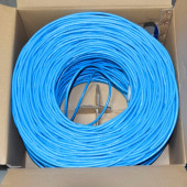 Premiertek Cat6 Bulk Bare Copper Network Cable 1000ft (Blue) - 1000 ft Category 6 Network Cable for Network Device - Bare Wire - Bare Wire - 125 MB/s - Blue CAT6-BC-1KFT-BL
