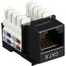 Black Box CAT6 Value Line Keystone Jack, Black 10-Pack - 10 Pack - 1 x RJ-45 Female - Black - RoHS Compliance CAT6J-BK-10PAK