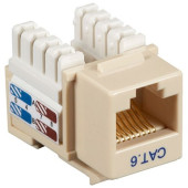 Black Box CAT6 Value Line Keystone Jack, Ivory, 25-Pack - 25 Pack - 1 x RJ-45 Female - Ivory - RoHS Compliance CAT6J-IV-25PAK