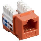 Black Box CAT6 Value Line Keystone Jack, Orange - 1 x RJ-45 Female - Orange - RoHS Compliance CAT6J-OR