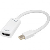 SIIG Mini DisplayPort to HDMI Adapter Converter - HDMI/Mini DisplayPort A/V Cable for Notebook, Audio/Video Device - First End: 1 x Mini DisplayPort Male Digital Audio/Video - Second End: 1 x HDMI (Type A) Female Digital Audio/Video - Gold Plated Connecto