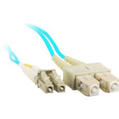 SIIG 10M 10Gb Aqua Multimode 50/125 Duplex Fiber Patch Cable LC/SC - Fiber Optic for Network Device - 10m - 1 Pack - 2 x LC Male Network - 2 x SC Male Network - Aqua - RoHS Compliance CB-FE0S11-S1