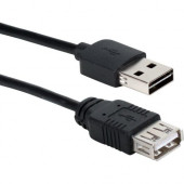Qvs 6ft Reversible USB Male to USB Female Black Extension Cable - 6 ft USB Data Transfer Cable - First End: 1 x Type A Male USB - Second End: 1 x Type A Female USB - 60 MB/s - Extension Cable - Black CC2210R-06