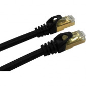 Qvs 7ft CAT7 10Gbps S-STP Flexible Molded Patch Cord - 7 ft Category 7 Network Cable for Network Device - First End: 1 x RJ-45 Male Network - Second End: 1 x RJ-45 Male Network - Patch Cable - Shielding - Gold Plated Contact - Black - 1 Pack CC716-07