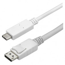 Startech.Com 9.8ft/3m USB C to DisplayPort 1.2 Cable 4K 60Hz - USB Type-C to DP Video Adapter Monitor Cable HBR2 - TB3 Compatible - White - USB C to DisplayPort 1.2 Cable w/ 4K 60Hz/HBR2/5.1 Audio/HDCP 2.2/1.4 - Integrated video adapter minimizes signal l