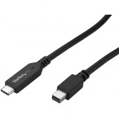 Startech.Com 1.8m / 6 ft USB-C to Mini DisplayPort Cable - USB C to mDP Cable - 4K 60Hz - Black - USB-C to Mini DisplayPort cable and adapter in one - USBC to mDP cable supports resolutions up to 4K 60Hz - Black cable matches your black USBC Ultrabook or 