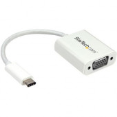 Startech.Com USB-C to VGA Adapter - White - Thunderbolt 3 Compatible - USB C Adapter - USB Type C to VGA Dongle Converter - Connect your MacBook, Chromebook or laptop with USB-C to a VGA monitor or projector - USB C adapter - USB Type-C to Video Converter