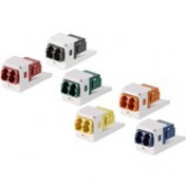 Panduit Mini-Com Duplex Network Connector - 1 Pack - 2 x LC Female - Black, Orange - TAA Compliance CMDEORLCZBL