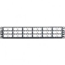 Panduit Modular Patch Panel - 72 Port(s) - 72 x RJ-45 - 2U High - Black - Rail Mountable - TAA Compliance CPPL72WBLY