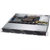 Supermicro 1U SuperChassis 813M - Rack-mountable - Black - 1U - 4 x Bay - 4 x 1.57" x Fan(s) Installed - 440 W - Power Supply Installed - &micro;ATX, ATX Motherboard Supported - 6 x Fan(s) Supported - 4 x External 3.5" Bay - 1x Slot(s) CSE-8