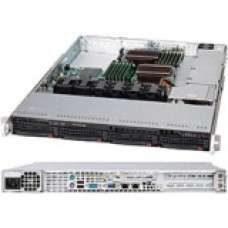 Supermicro SuperChassis SC815TQ-600WB System Cabinet - Rack-mountable - Black - 1U - 5 x Bay - 4 x Fan(s) Installed - 1 x 600 W - EATX Motherboard Supported - 36 lb - 4 x Fan(s) Supported - 1 x External 5.25" Bay - 4 x External 3.5" Bay - 3x Slo