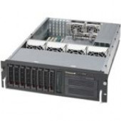 Supermicro SuperChassis SC833T-653B System Cabinet - Rack-mountable - Black - 3U - 12 x Bay - 6 x Fan(s) Installed - 1 x 650 W - EATX Motherboard Supported - 6 x Fan(s) Supported - 3 x External 5.25" Bay - 9 x External 3.5" Bay - 6x Slot(s) CSE-