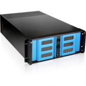 iStarUSA 4U High Performance Rackmount Chassis with 500W Redundant Power Supply - Rack-mountable - Black, Blue - SECC, Zinc-coated Steel, Aluminum Alloy - 4U - 9 x Bay - 4 x 4.72", 3.15" x Fan(s) Installed - 500 W - Power Supply Installed - EATX