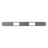 Middle Atlantic Products Panel, 1 RU, Accepts 2 Decora Devices - Steel - Black - 1U Rack Height - 1.8" Height - 19" Width - 0.5" Depth DECP-1X2