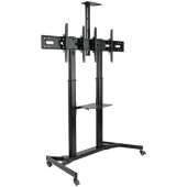 Tripp Lite DMCSD3545M Display Stand - Up to 45" Screen Support - 176 lb Load Capacity - 2 x Shelf(ves) - 59.3" Height x 26.9" Width x 85" Depth - Floor - Steel - Black DMCSD3545M