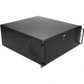 iStarUSA 4U 5.25" 4-Bay Compact ATX Chassis with 500W Redundant Power Supply - Rack-mountable - Black - Hot Dip Galvanized Steel, Aluminum - 4U - 10 x Bay - 500 W - Power Supply Installed - ATX, Micro ATX, Mini ITX Motherboard Supported - 2 x Fan(s) 