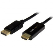 Startech.Com DisplayPort to HDMI Adapter Cable - 5 m (16 ft.) - DP to HDMI Adapter with Built-in Cable - (M / M) Ultra HD 4K 30 Hz - 16.40 ft DisplayPort/HDMI A/V Cable for Projector, Ultrabook, Monitor, Audio/Video Device, Notebook - First End: 1 x Displ