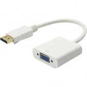 Axiom DisplayPort Male to VGA Female Adapter - DPMVGAF-AX - DisplayPort/VGA for Video Device, Monitor, Projector, Notebook - 345.60 MB/s - 1.5" - 1 x DisplayPort Male Digital Video - 1 x HD-15 Female VGA - Gold Plated Connector - White, White - 1.50&