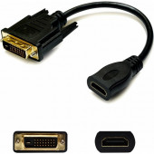 AddOn 8in DVI-D Male to HDMI Female Black Adapter Cable - 100% compatible and guaranteed to work - TAA Compliance DVID2HDMI