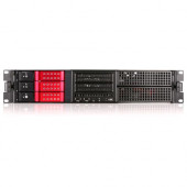iStarUSA E Storm E204L-DE3 Rugged System Cabinet - Rack-mountable - Black, Red - Zinc-coated Steel, Aluminum - 2U - 7 x Bay - 4 x Fan(s) Installed - EATX, ATX, Micro ATX Motherboard Supported - 4 x Fan(s) Supported - 2 x External 5.25" Bay - 5 x Exte