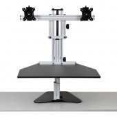 Ergo Desktop Kangaroo Elite Sit and Stand Workstation, Black, Fully Assembled - 16.5" Height x 24" Width - Desktop - Solid Steel - Black ED-KE-BLK-FA