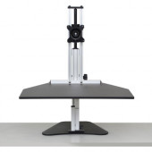 ERGO DESKTOP Wallaby Sit and Stand Workstation Black Minimally Assembled - 16.5" Height x 24" Width - Solid Steel - Black ED-WAL-BLK-5B