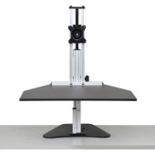 ERGO DESKTOP Wallaby Sit and Stand Workstation, Black, Fully Assembled - 16.5" Height x 24" Width - Solid Steel - Black ED-WAL-BLK-FA