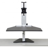 ERGO DESKTOP Wallaby Sit and Stand Workstation, Black, Fully Assembled - 16.5" Height x 24" Width - Solid Steel - Black ED-WAL-BLK-FA
