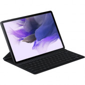 Samsung Keyboard/Cover Case (Book Fold) for 12.4" Galaxy Tab S7 FE, Galaxy Tab S7+ Tablet - Mystic Black - Bacterial Resistant - 0.5" Height x 7.7" Width x 11.2" Depth EF-DT730UBEGUJ