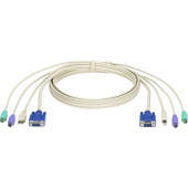 Black Box KVM CPU Cable - DT Pro Series, VGA, PS/2, 9-ft. (2.7-m) - 9 ft KVM Cable for Computer, Server, KVM Switch, Keyboard, Mouse - First End: 2 x Male PS/2, First End: 1 x Type A Male USB, First End: 1 x 15-pin HD-15 Male VGA - Second End: 2 x Male PS