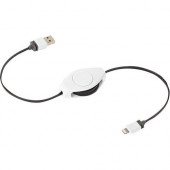 Emerge Technologies ReTrak Lightning/USB Sync/Charge Data Transfer Cable - 2.95 ft Lightning/USB Data Transfer Cable for iPhone, iPad, iPod - Lightning Proprietary Connector - USB - White - 1 Pack ETLTUSBWT